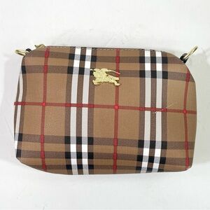 Plaid Crossbody Bag with Gold Accent